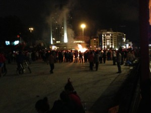 During the night - bonfires to keep warm.